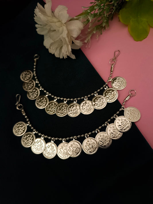 Sanjog Bohemian Oxidized Silver Coin Dangler Earchains