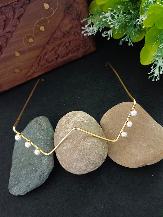 Traditional Gold-Plated Haldi & Mehendi Bridal Facelet – Floral Nose Frame