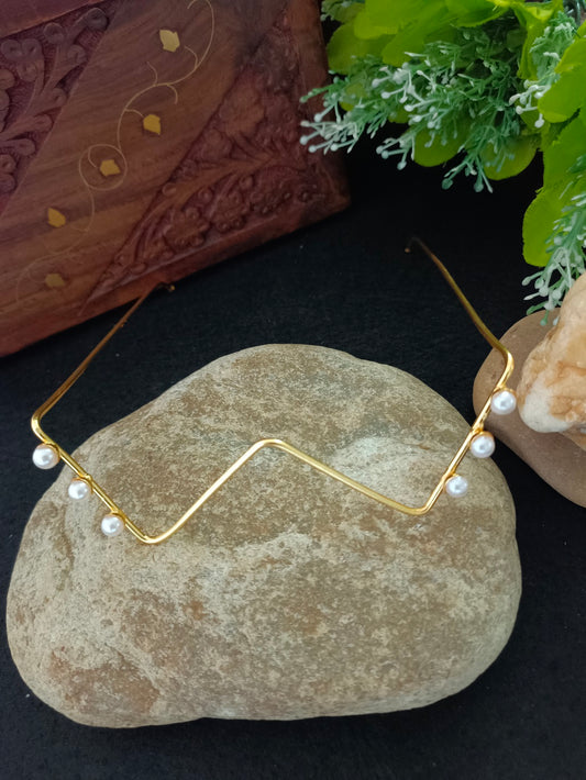 Traditional Gold-Plated Haldi & Mehendi Bridal Facelet – Floral Nose Frame