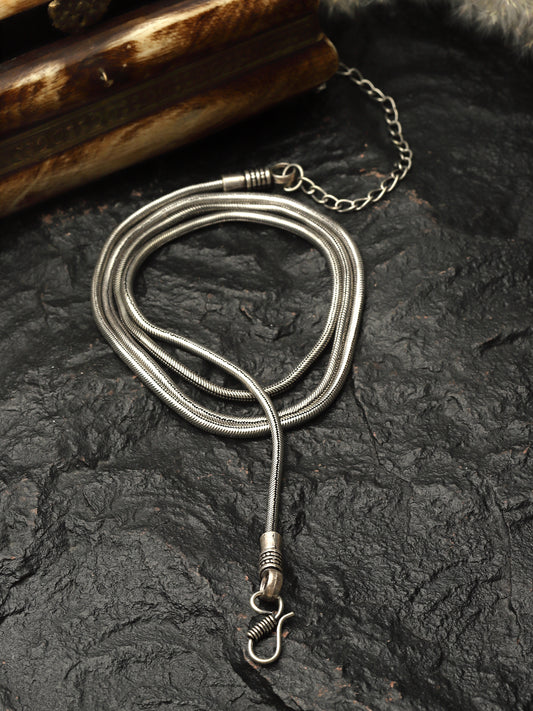 Sanjog Silver-Plated German Silver Oxidised Kamarbandh Oxidized Waist Chain