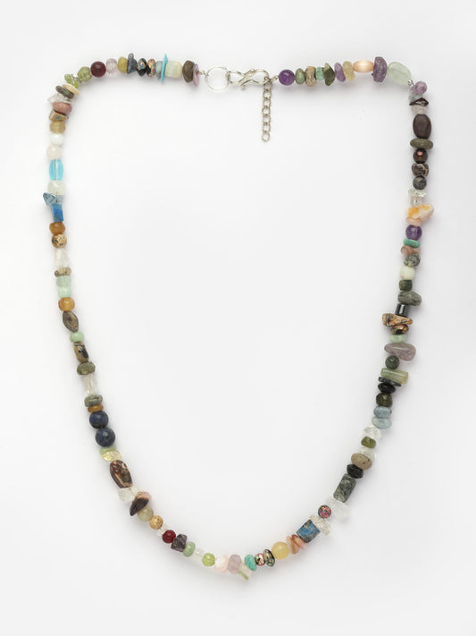 Unisex Natural Stone Crystal Pearl Tribal Statement Beach Necklace
