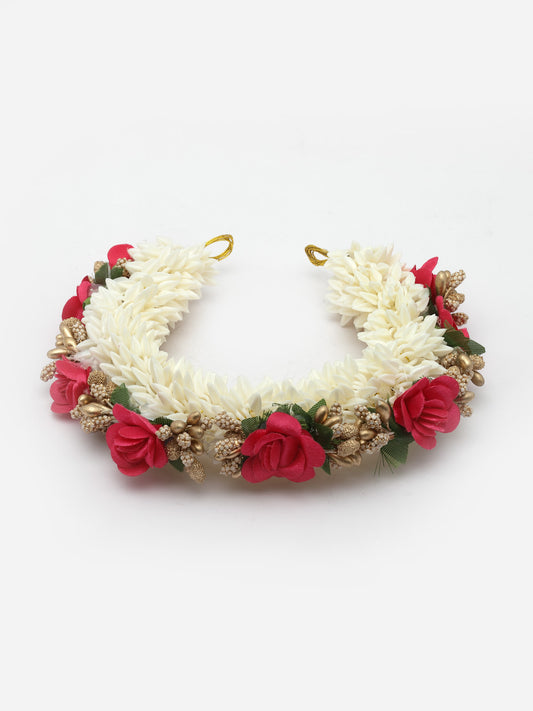Women Red & Gold-Toned Embellished Juda Gajra Bun Hair Accessory