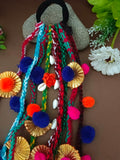 Women Crochet Rajasthani Kathputli Choti Paranda Ponytail Braid Holders Hair Acessories
