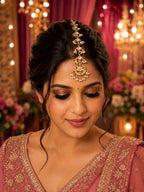 Gold Plated Kundan Studded  Chadbali Maang Tikka For Women Girls