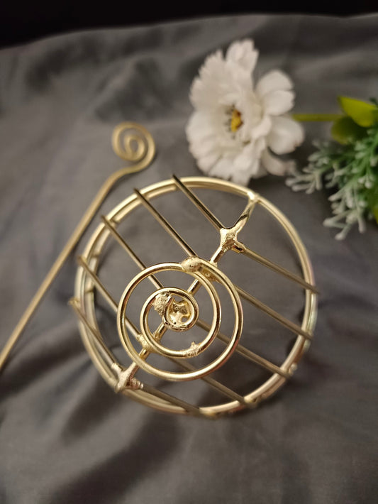 Sanjog Gold Tone Spiral Hair Bun Cage with Hair Stick