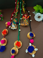 Women Crochet Rajasthani Kathputli Choti Paranda Ponytail Braid Holders Hair Acessories
