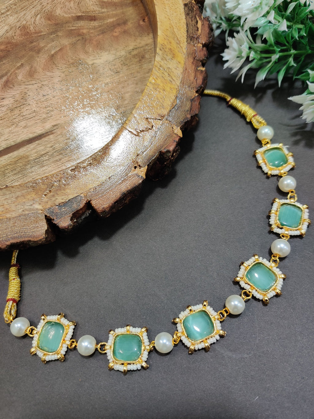 Gold-Plated Kundan Studded Statement Choker Necklace