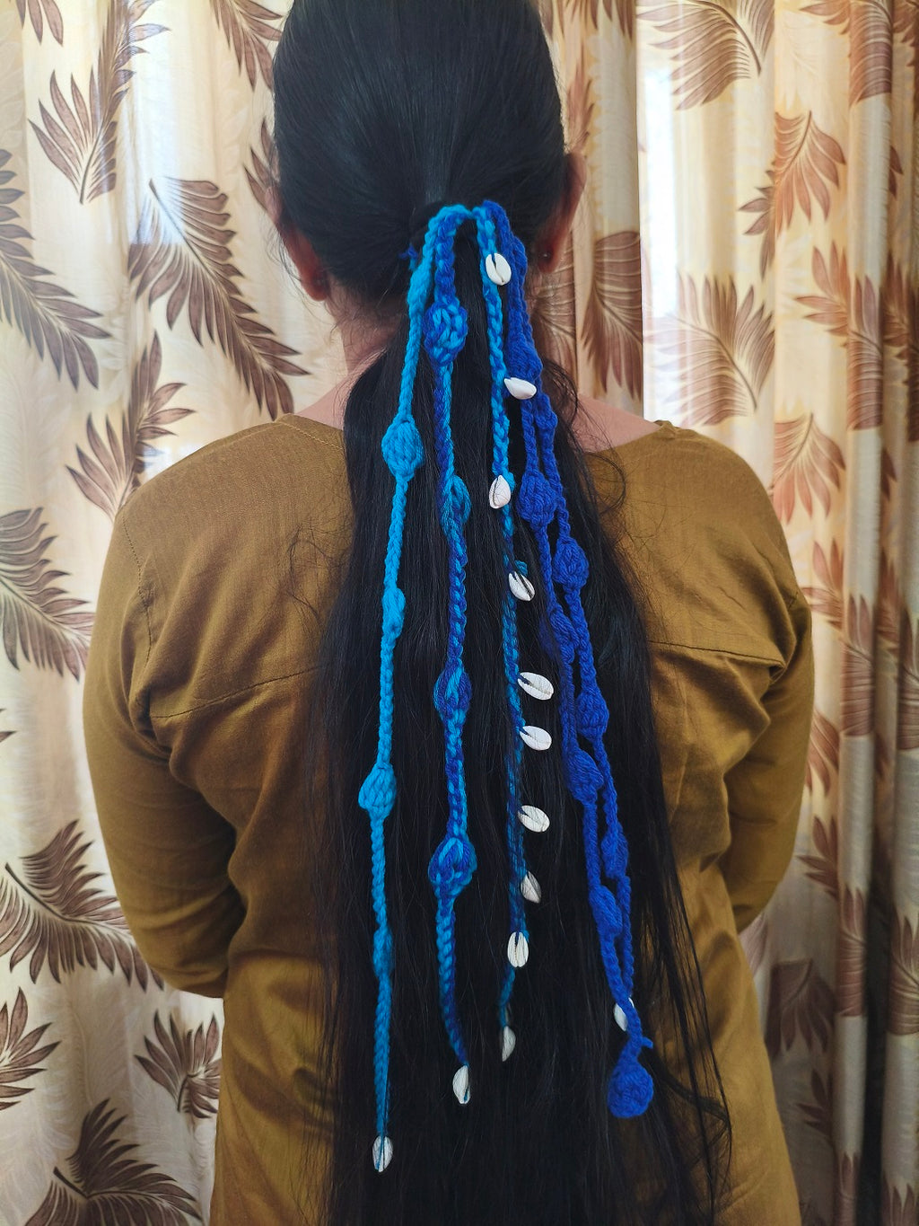 Women Crochet Rajasthani Choti Paranda Ponytail Braid Holders Hair Acessories