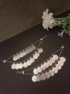 Sanjog Oxidized Silver Coin Dangler Earchains