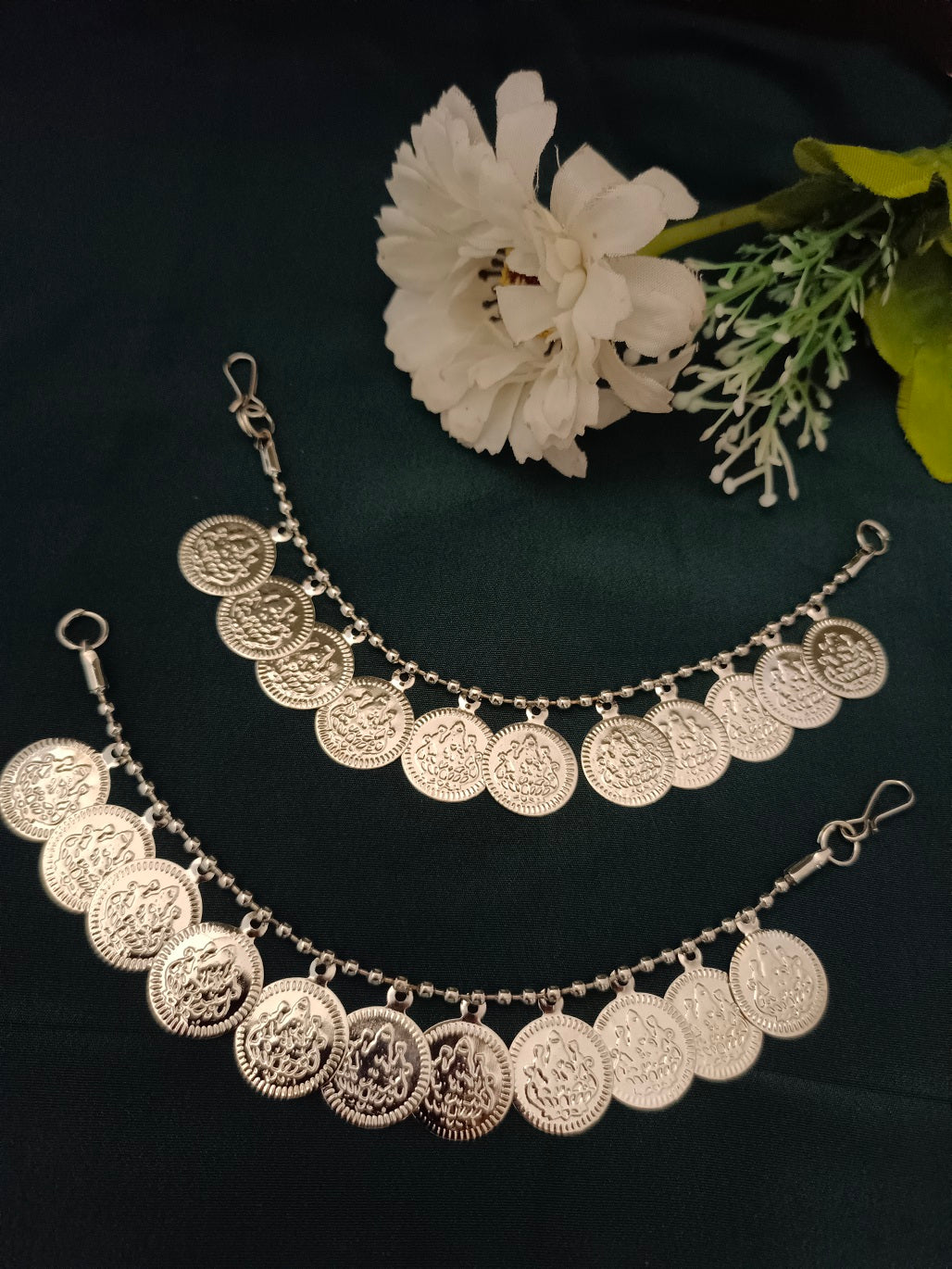 Sanjog Bohemian Oxidized Silver Coin Dangler Earchains