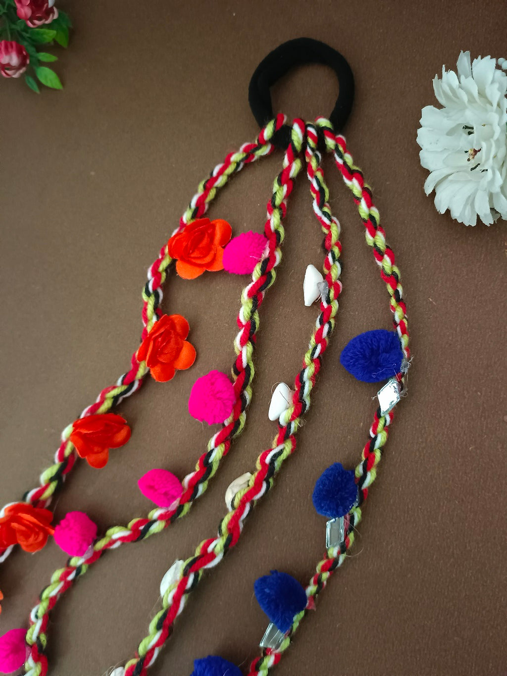 Women Crochet Rajasthani Choti Paranda Ponytail Braid Holders Hair Acessories