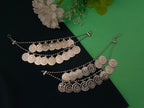 Sanjog Oxidized Silver Coin Dangler Earchains