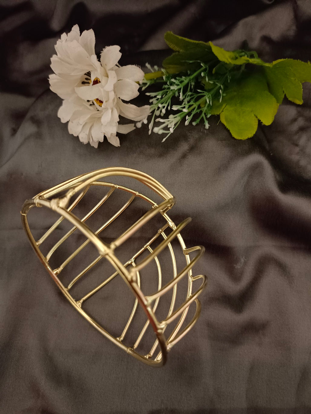 Sanjog Gold Tone Hair Bun Cage with Hair Stick