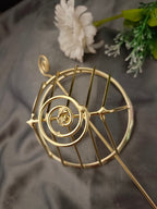 Sanjog Gold Tone Spiral Hair Bun Cage with Hair Stick