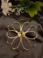 Sanjog Gold Tone Wire Floral Hair Bun Pin