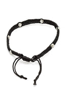 German Silver Plated Beaded Oxidised Thread Anklet