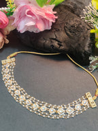 Gold-Plated Kundan Studded Pearls Beaded Layered Choker Necklace