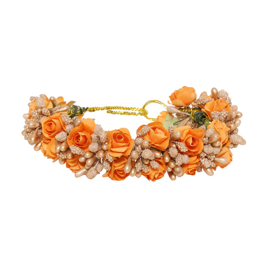 Women Pink & Gold-Toned Embellished Juda Gajra