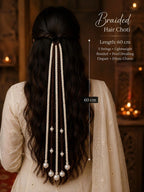 Handmade Crochet Choti Paranda Boho Hair Strings – Brown & White