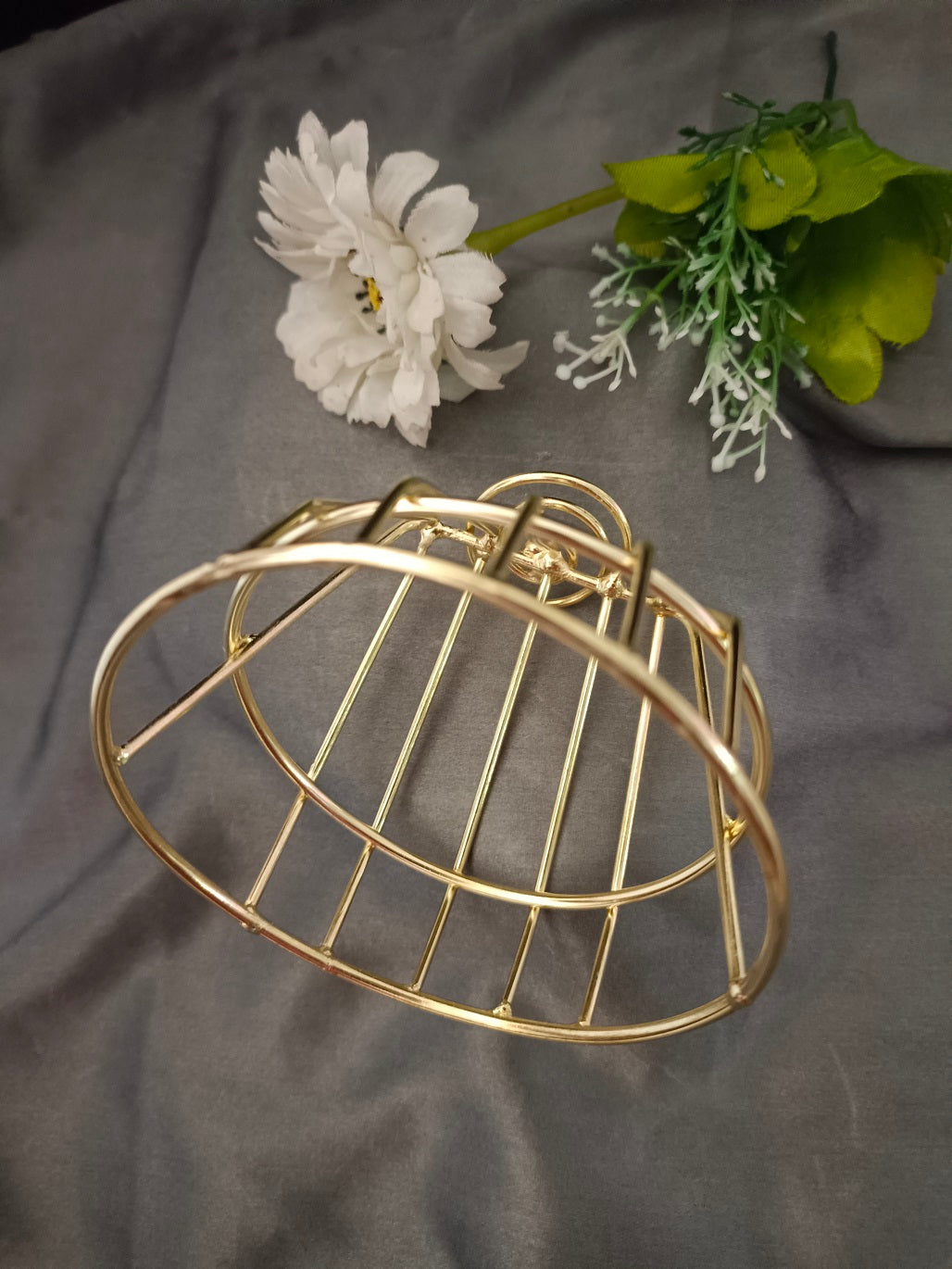 Sanjog Gold Tone Spiral Hair Bun Cage with Hair Stick