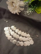 Sanjog Oxidized Silver Coin Dangler Earchains