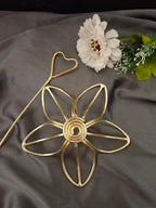 Sanjog Minimalist Gold Tone Floral Hair Stick