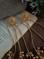 Gold Plated Kundan & Ghungaroo Beaded Kashmiri Drop Earrings