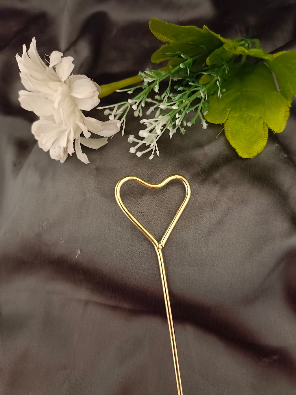 Sanjog Gold Tone Wire Floral Hair Bun Pin