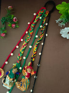 Women Crochet Rajasthani Kathputli Choti Paranda Ponytail Braid Holders Hair Acessories