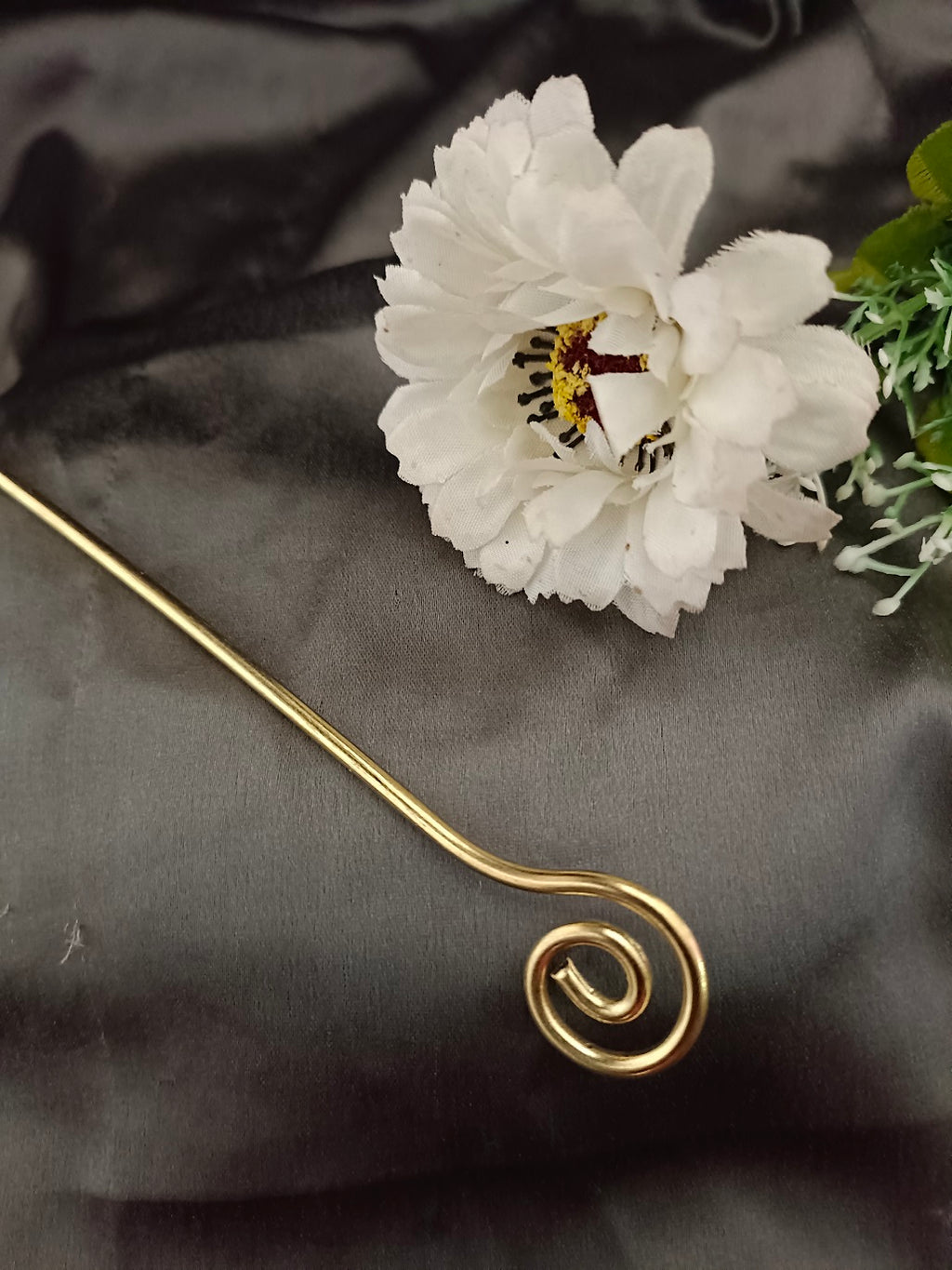 Sanjog Gold Tone Hair Bun Cage with Hair Stick