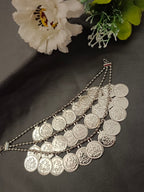 Sanjog Oxidized Silver Coin Dangler Earchains