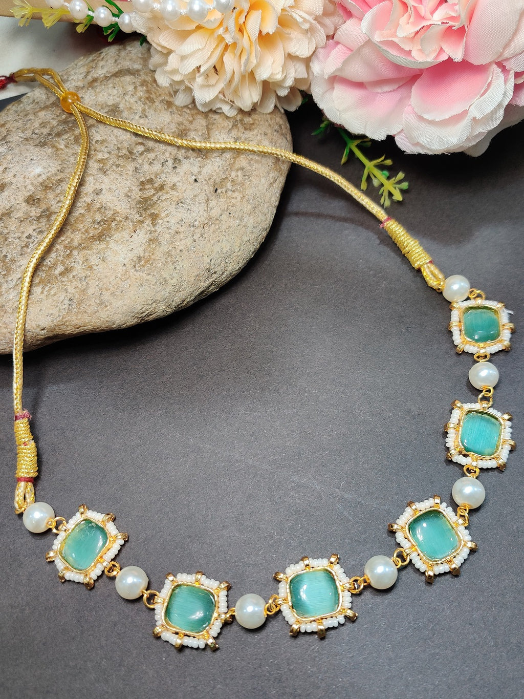Gold-Plated Kundan Studded Statement Choker Necklace