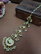 Gold Plated Kundan Studded  Chadbali Maang Tikka For Women Girls