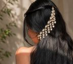 Gold-Plated Pearls Studded Layered Ear Chain With Sahara Earchain Earrings