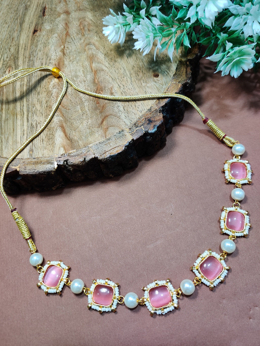 Gold-Plated Kundan Studded Statement Choker Necklace