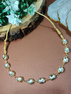 Gold-Plated Kundan Studded Statement Choker Necklace