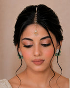 Gold Plated Kundan Studded  Kundan Drop Maang Tikka For Women Girls