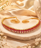 Women Gold-Toned & Pink Kundan Studded Kamarband