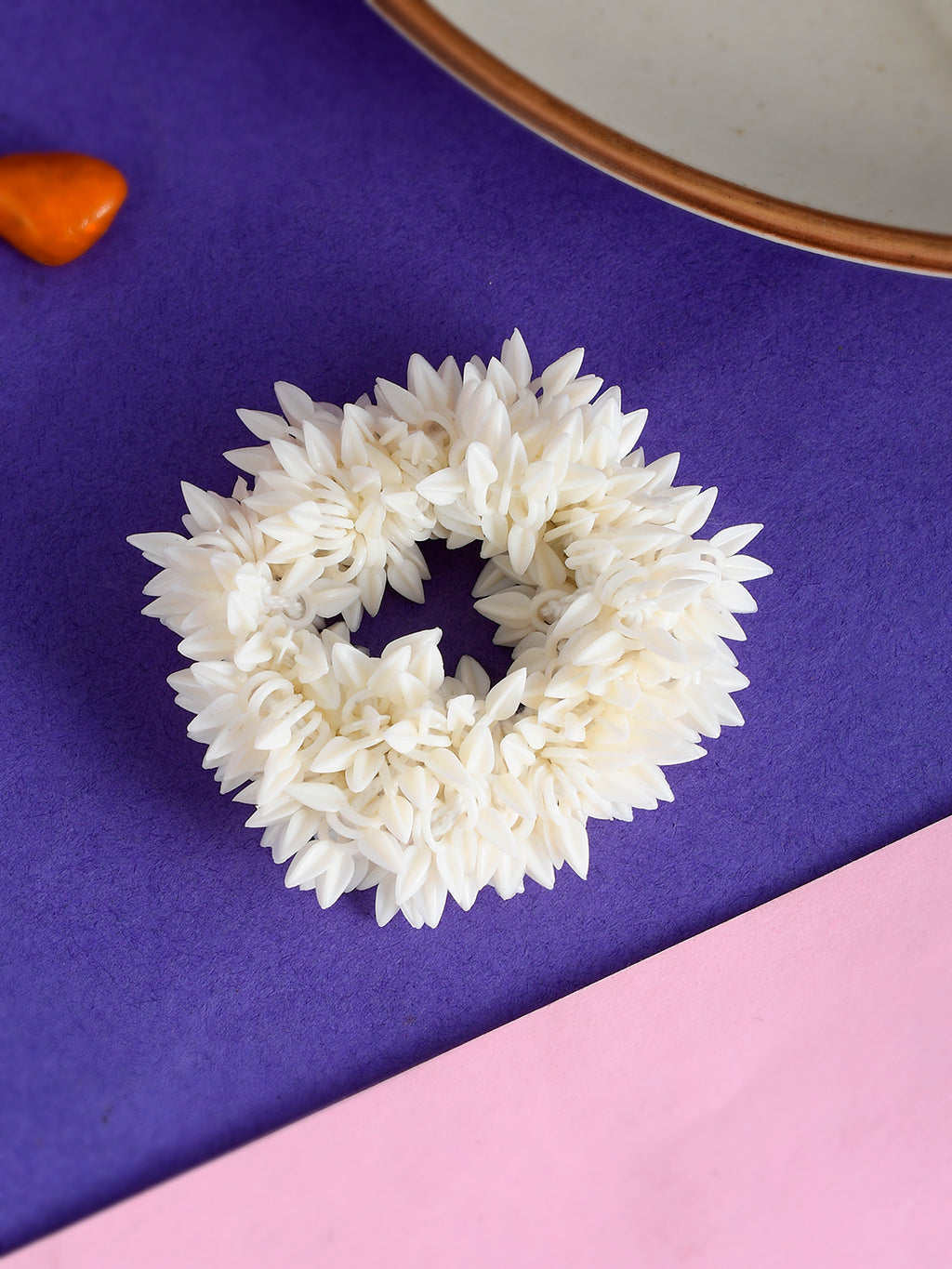 Women Floral Shaped Scrunchie Gajra Hair Accessories