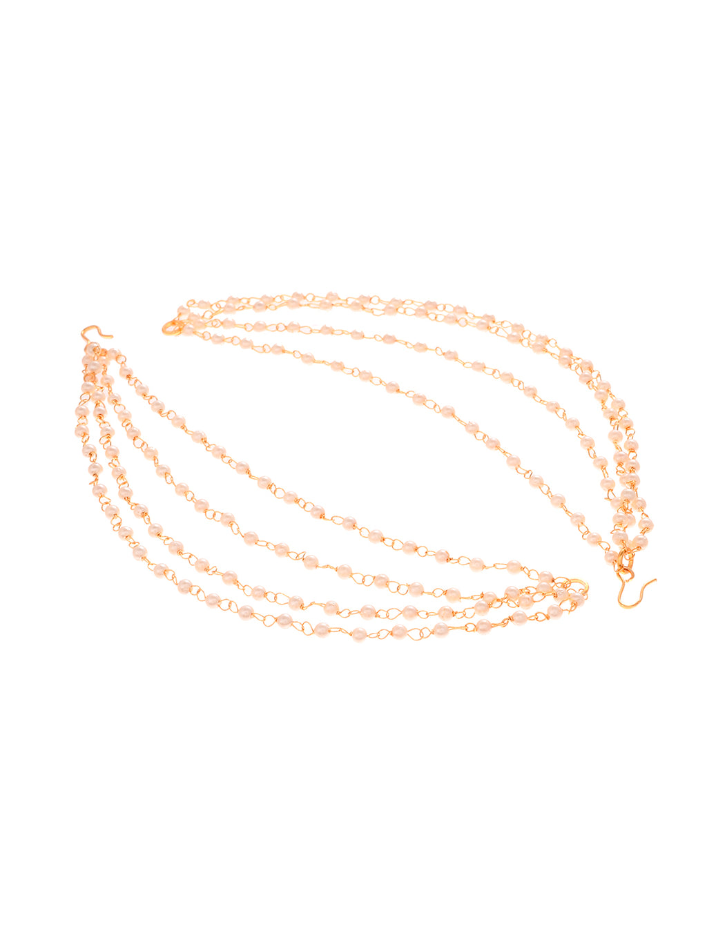 Gold-Plated Pearls Studded Classic Layered Ear Chain Ear Cuff