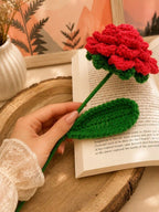 Handmade Crochet Rose Artificial Flower – Red