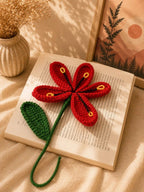 Handmade Crochet Lily Artificial Flower – Red
