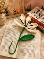 Handmade Crochet Lily Artificial Flower – White