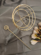 Sanjog Metal Hair Barrette With Tulip Stick Bun Holder Hair Slide Clip Hair Bun Cage