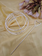 Sanjog Metal Hair Barrette With Tulip Stick Bun Holder Hair Slide Clip Hair Bun Cage