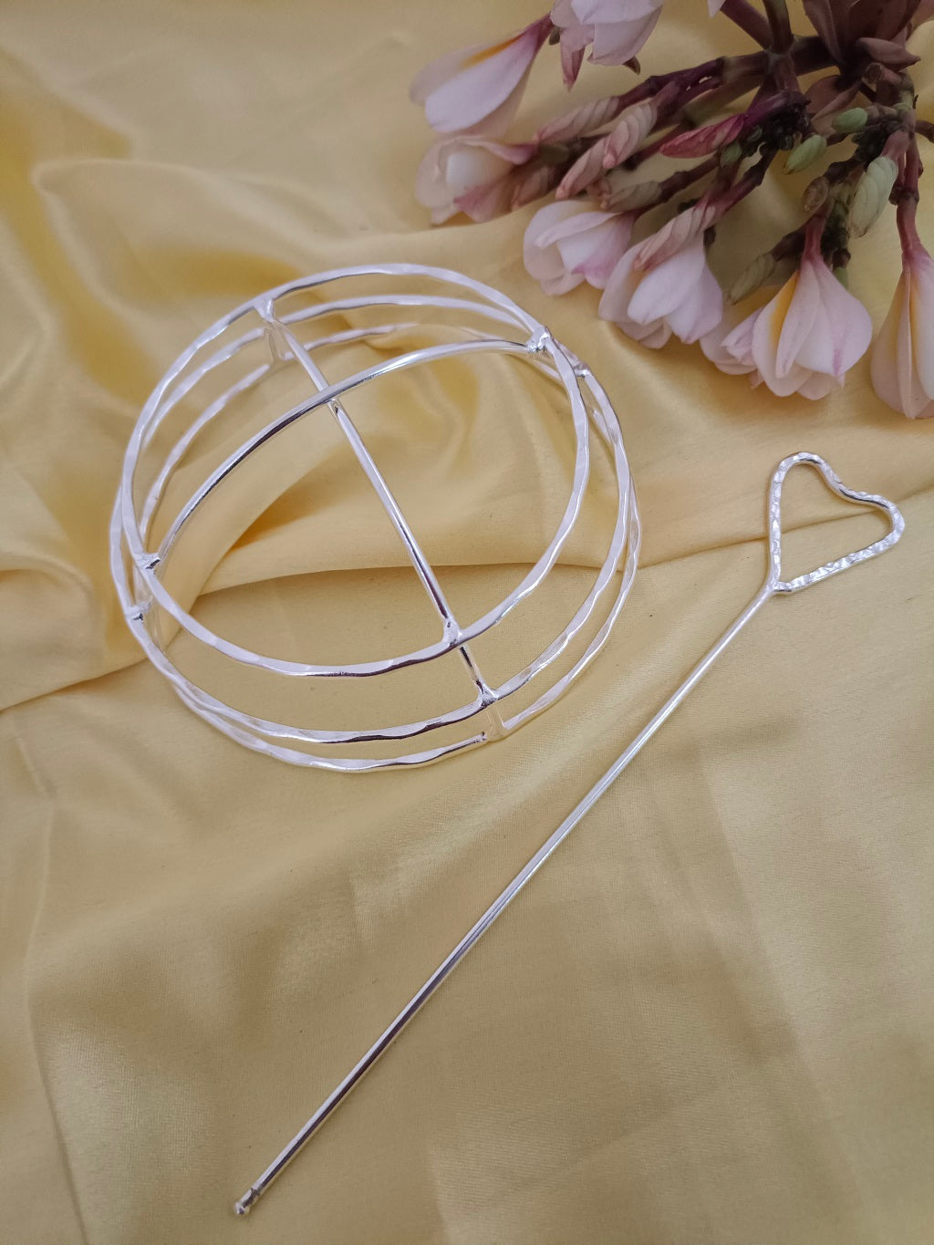 Sanjog Metal Hair Barrette With Tulip Stick Bun Holder Hair Slide Clip Hair Bun Cage