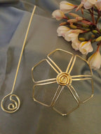 Sanjog Metal Hair Barrette With Tulip Stick Bun Holder Hair Slide Clip Hair Bun Cage