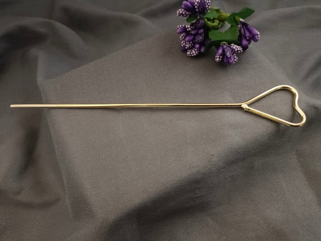 Sanjog Metal Hair Barrette With Tulip Stick Bun Holder Hair Slide Clip Hair Bun Cage