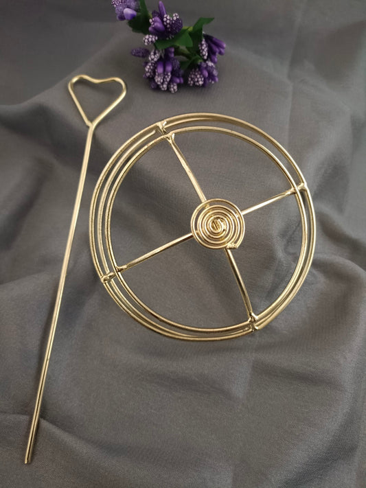 Sanjog Metal Hair Barrette With Tulip Stick Bun Holder Hair Slide Clip Hair Bun Cage