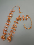 Sanjog Opulent Kundan Jhumka Earrings with Attached Saharay Ear Chains Earrings